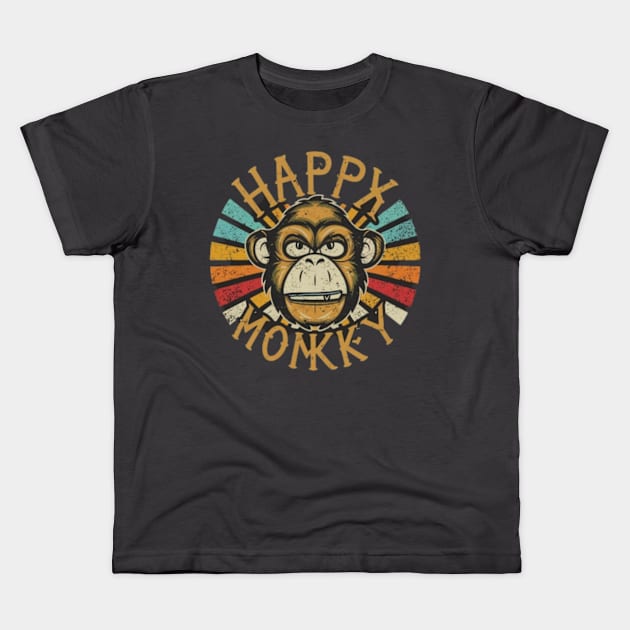 Happy Monkey Kids T-Shirt by TshirtMA